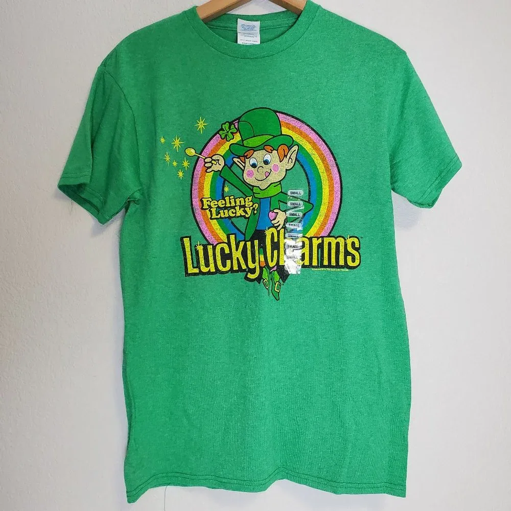 Delta Pro weight T-shirt Lucky Charms Feeling Lucky St. Patricks Day Green Sz S - Picture 1 of 7